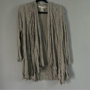 Studio M gray cardigan with wave gathered design size M